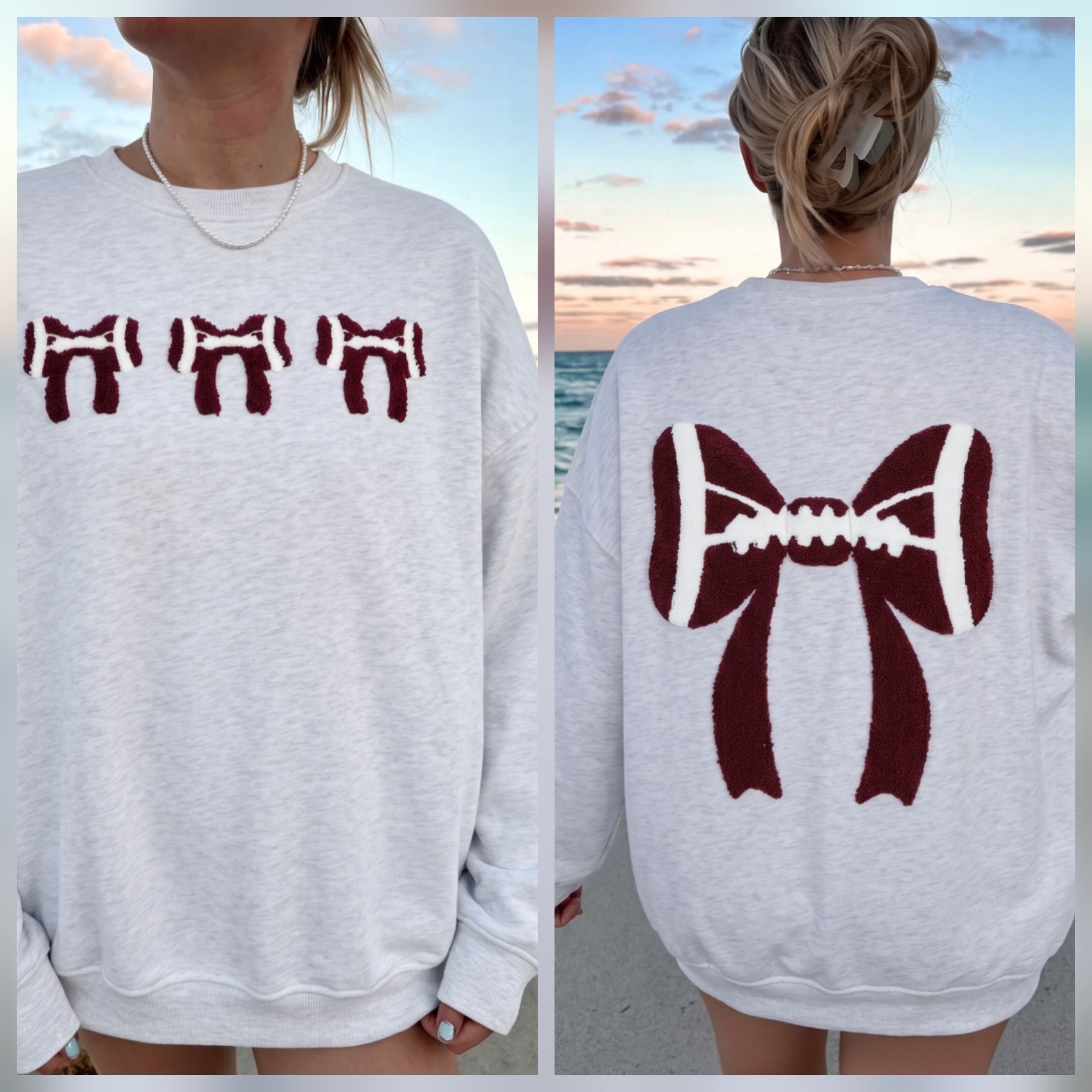 Chenille Embroidered Front/Back Football Pullover *PREORDER*