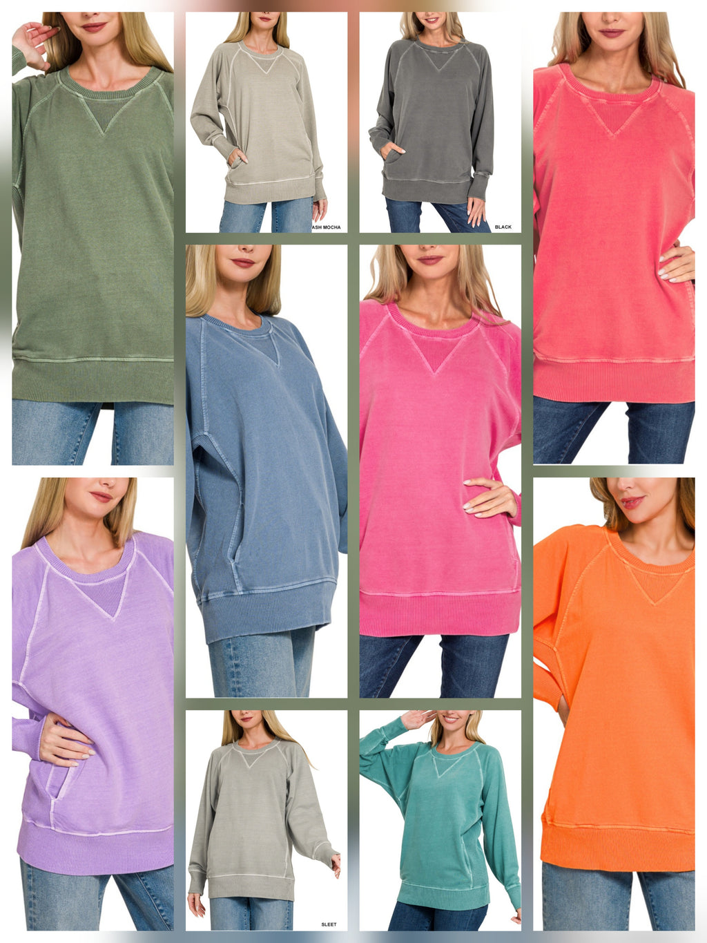 Oversized Pigment Dyed Pocket Pullover *PREORDER*