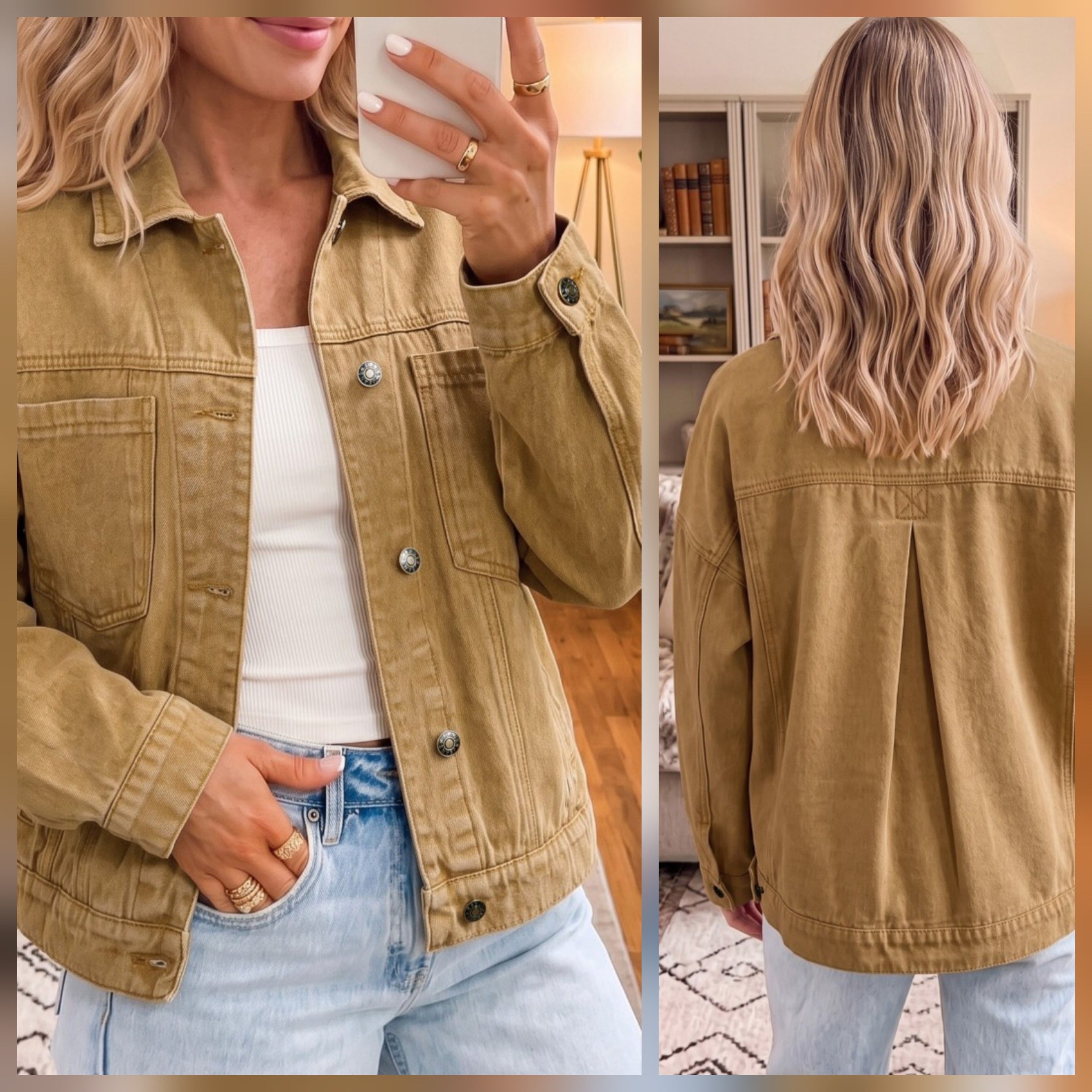Oversized Honey Gold Denim Jacket *PREORDER*
