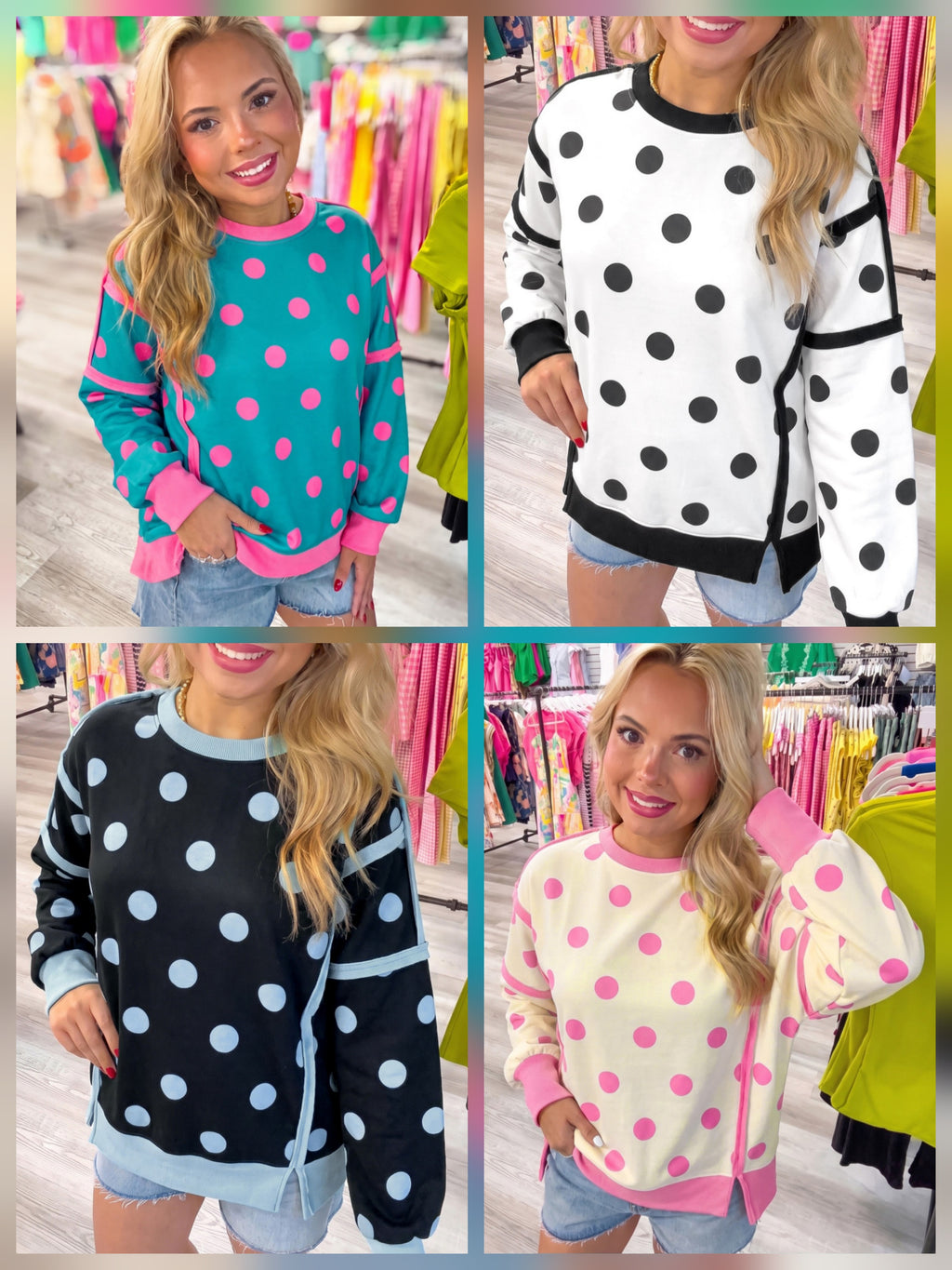 Polka Dot Performance Pullover Exposed Seam *PREORDER*