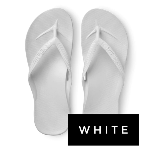 Archies Arch Support Flip Flops IN STOCK-White