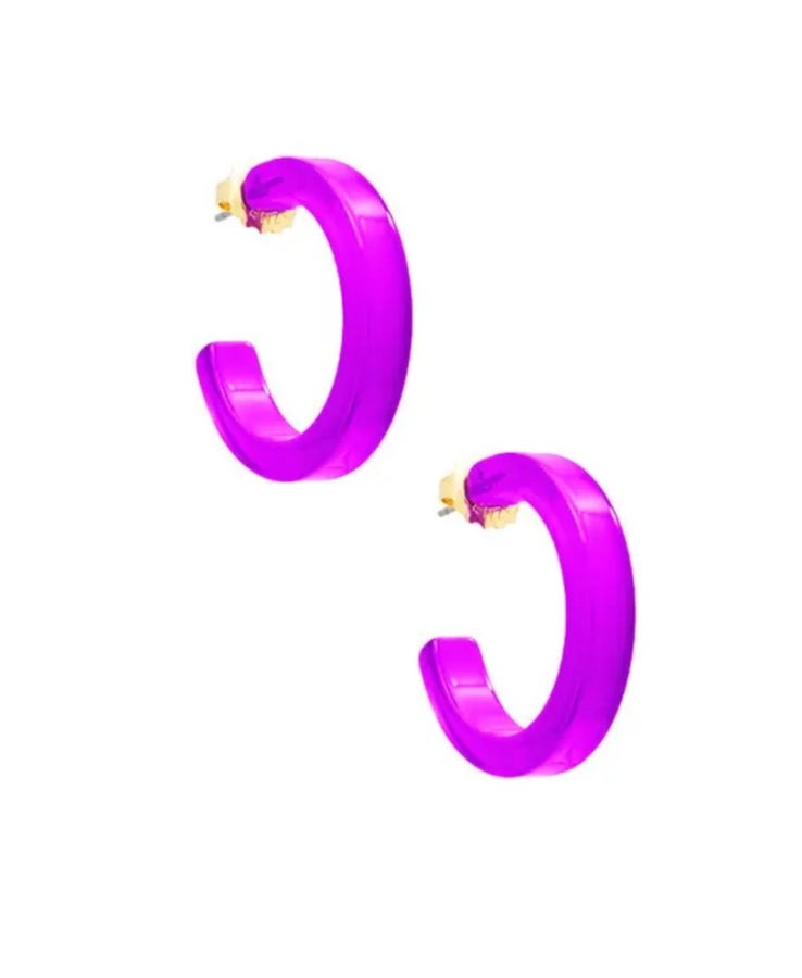 Zenzii Fun Colors Hoop Earrings-Purple