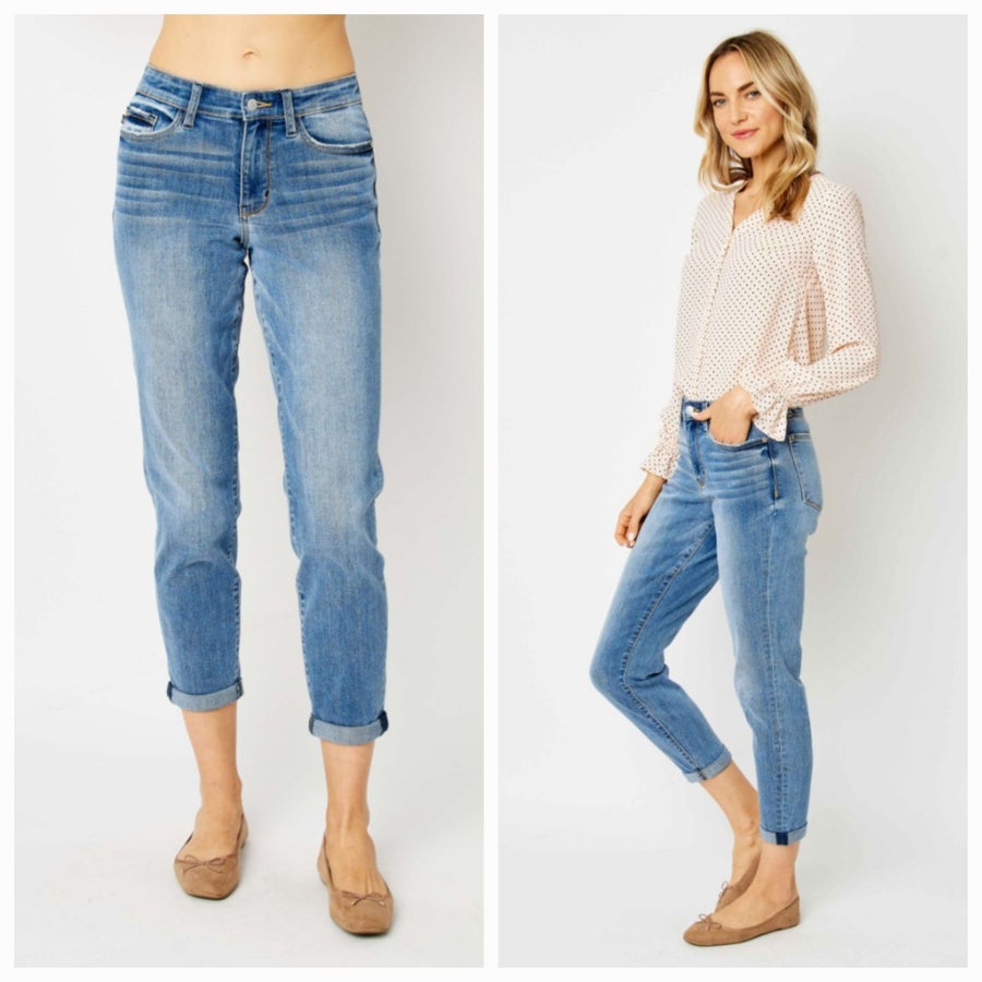 Judy Blue Cuffed Slim Midrise Jean