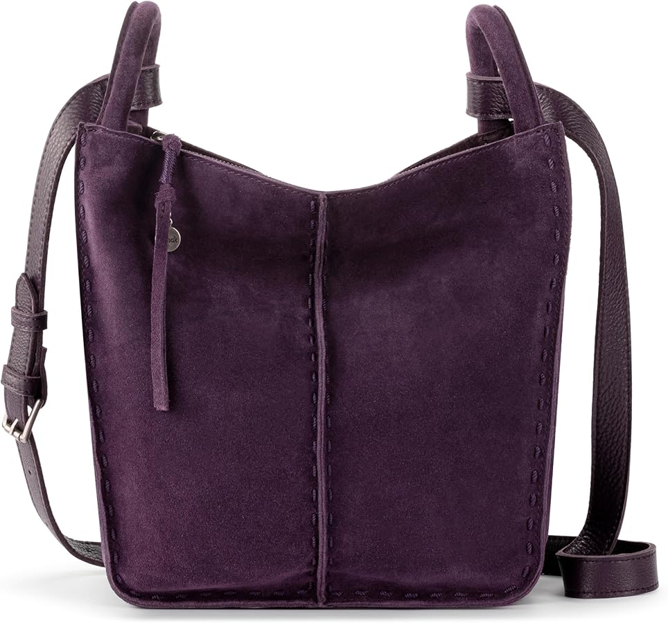 Los Feliz Slouchy Crossbody Aubergine Suede