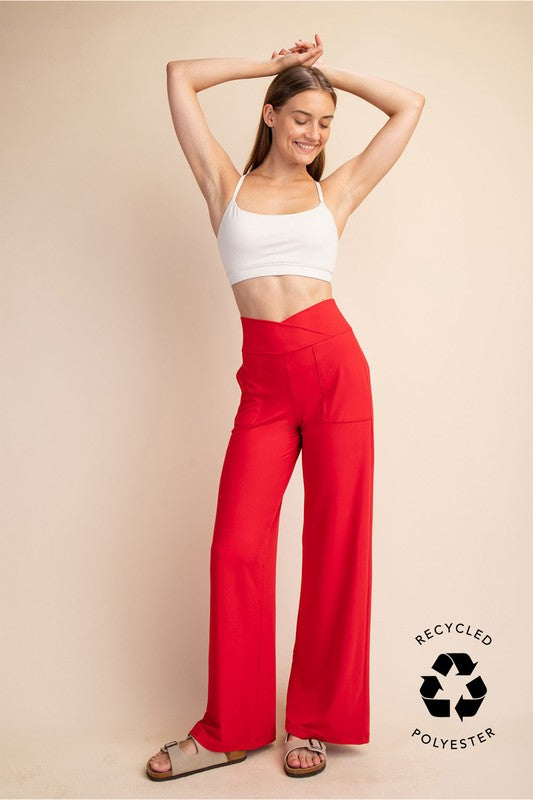 Crosswaist Buttery Soft Pants Red