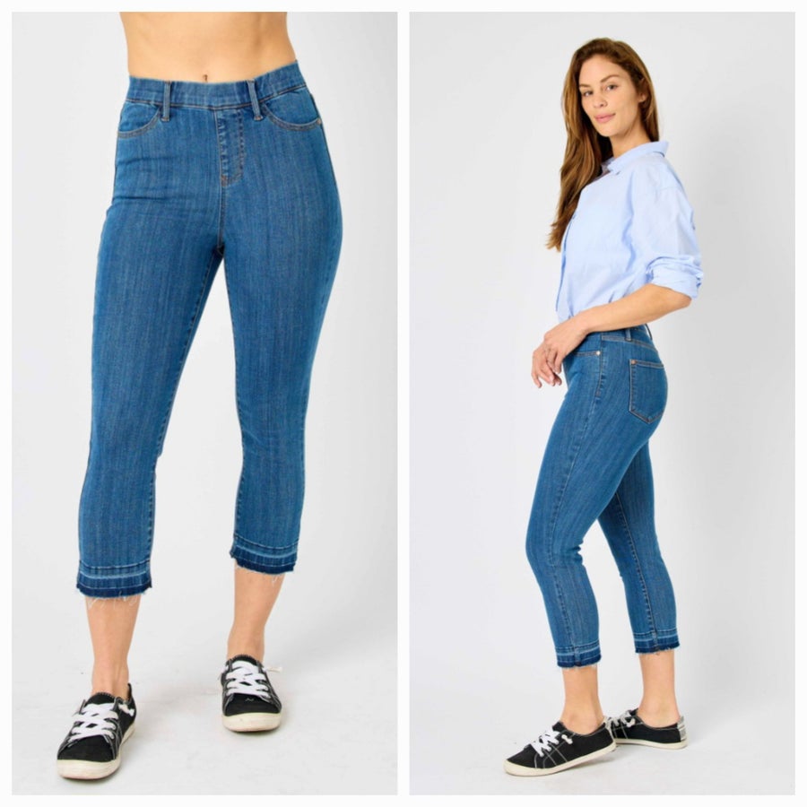 Judy Blue Pull-on Capri with Released Hem