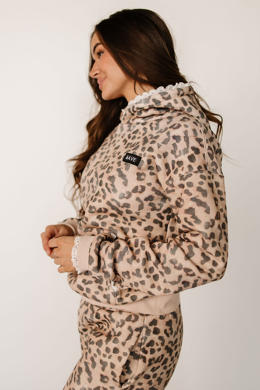 Comfort Zone Hoodie Leopard Lace