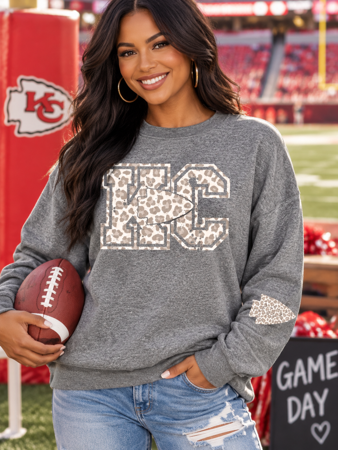 Leopard KC Crewneck Grey *PREORDER*