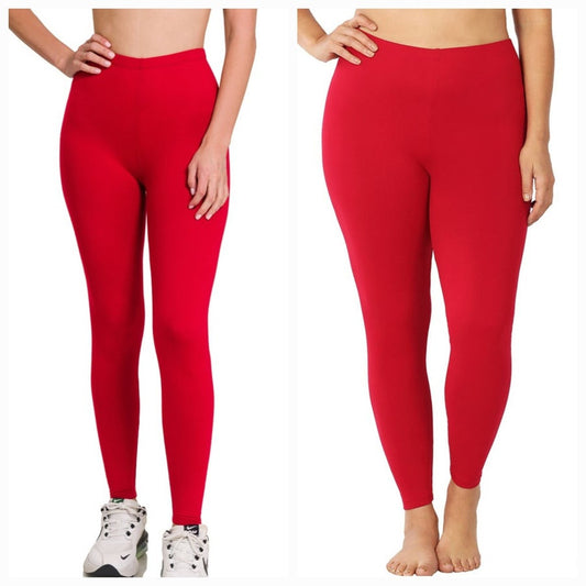 Buttery Soft Full Length Leggings Red