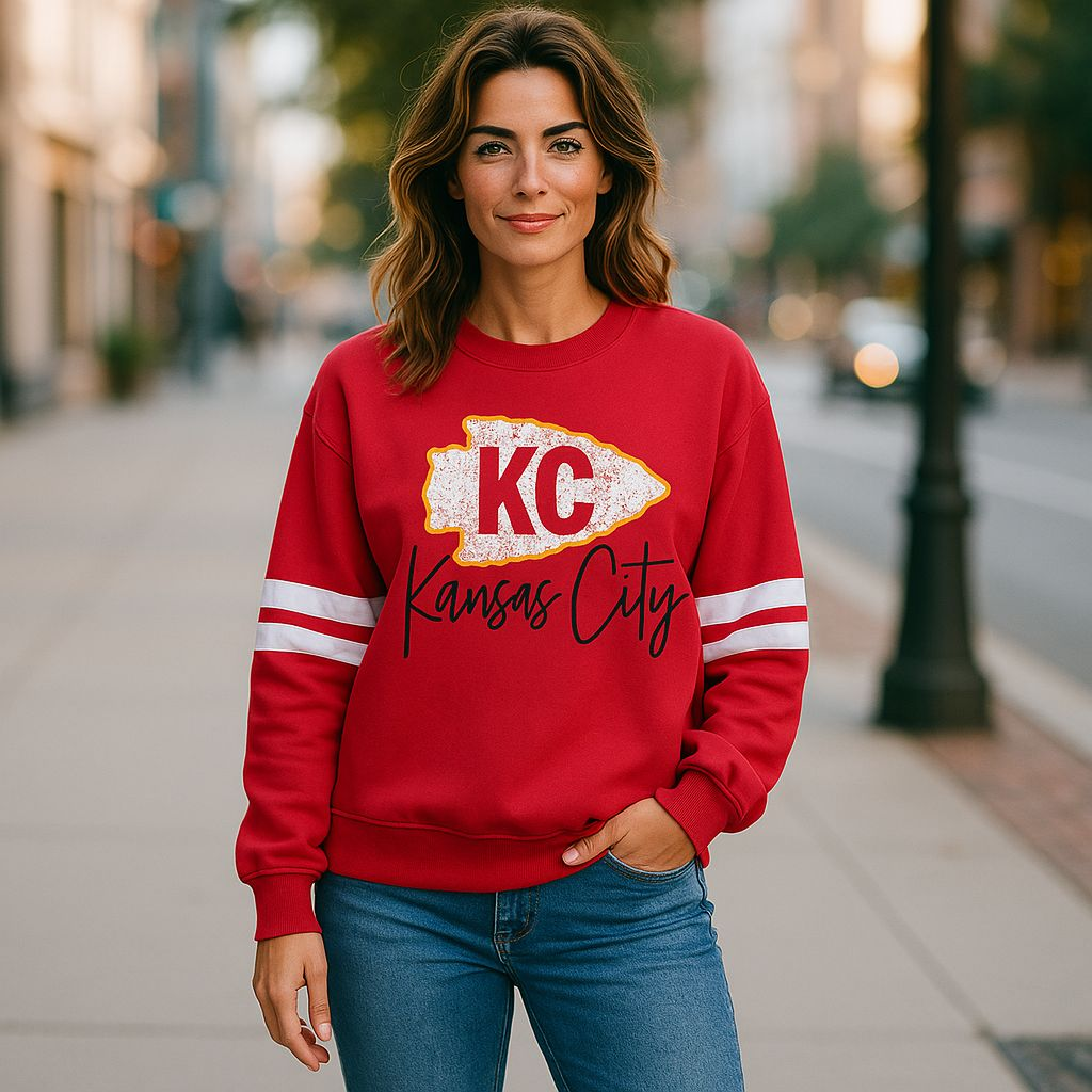 Arrowhead Sport Stripe Pullover Red