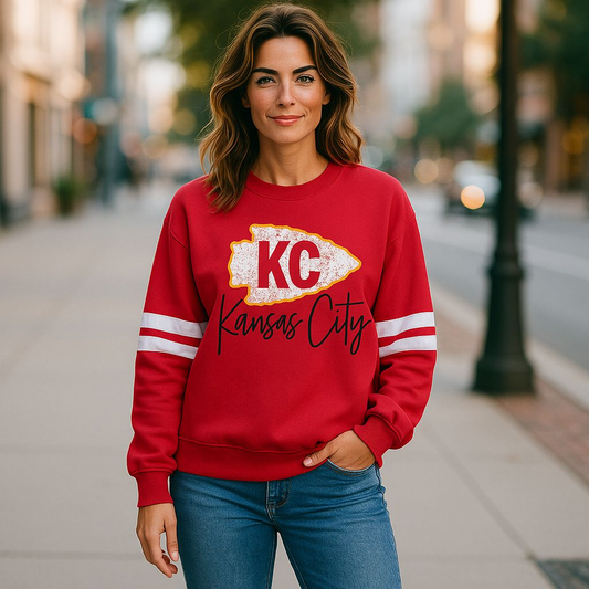 Arrowhead Sport Stripe Pullover Red