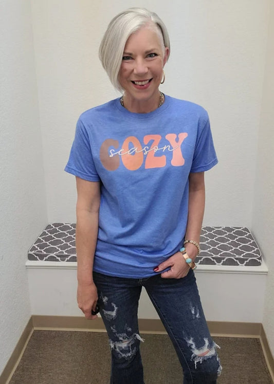 Cozy Season Tee Heather Royal