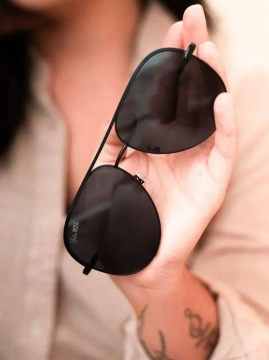 Julia Rose Aviator Sunnies Black