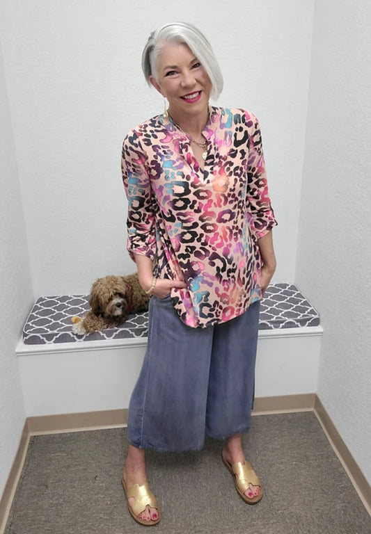 Lizzy Top in Funky Leopard