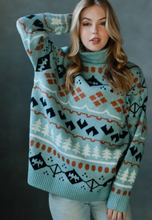 Winter Wonderland Turtleneck Sweater