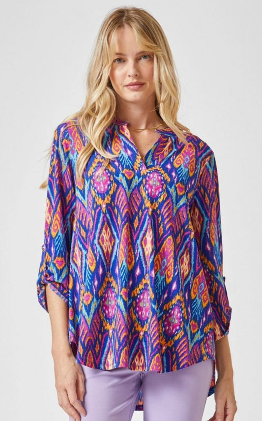 Lizzy Top in Royal Tribal
