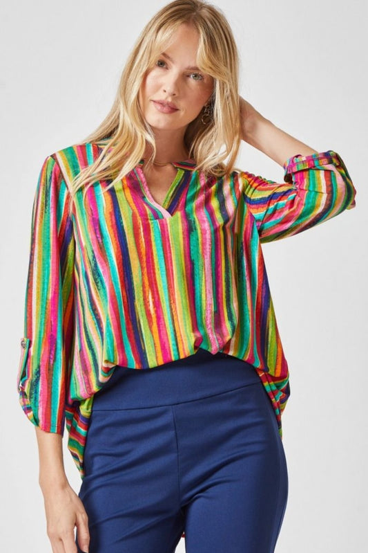 Lizzy Top in Colorful Stripes