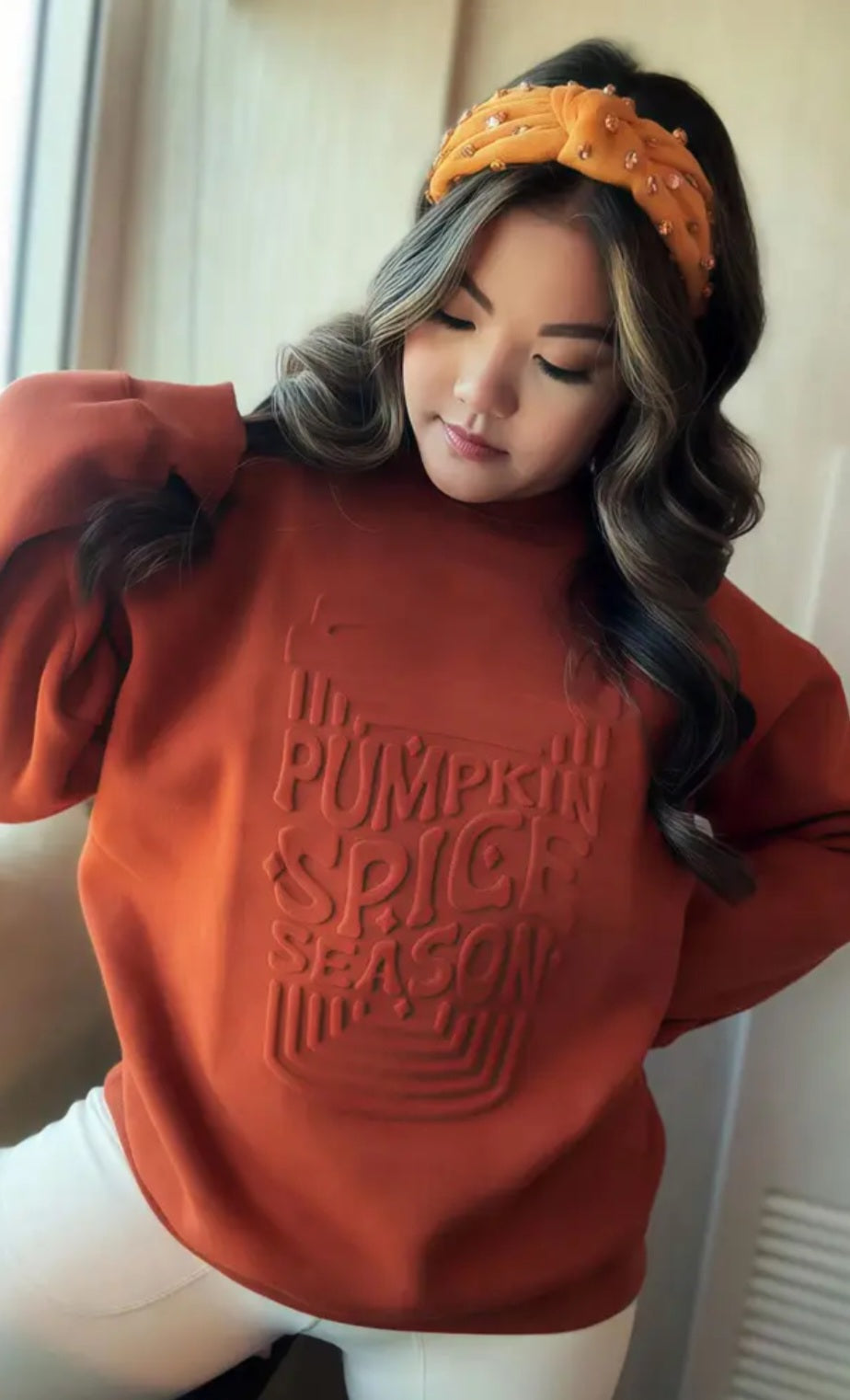 Embossed Pumpkin Spice Sweatshirt