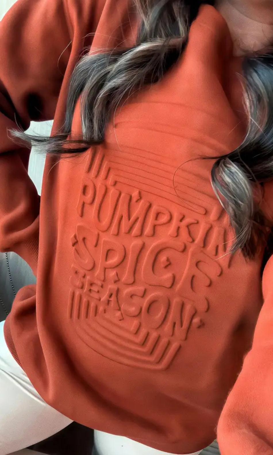 Embossed Pumpkin Spice Sweatshirt