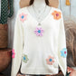 Crochet Flower Cream Pullover Sweater