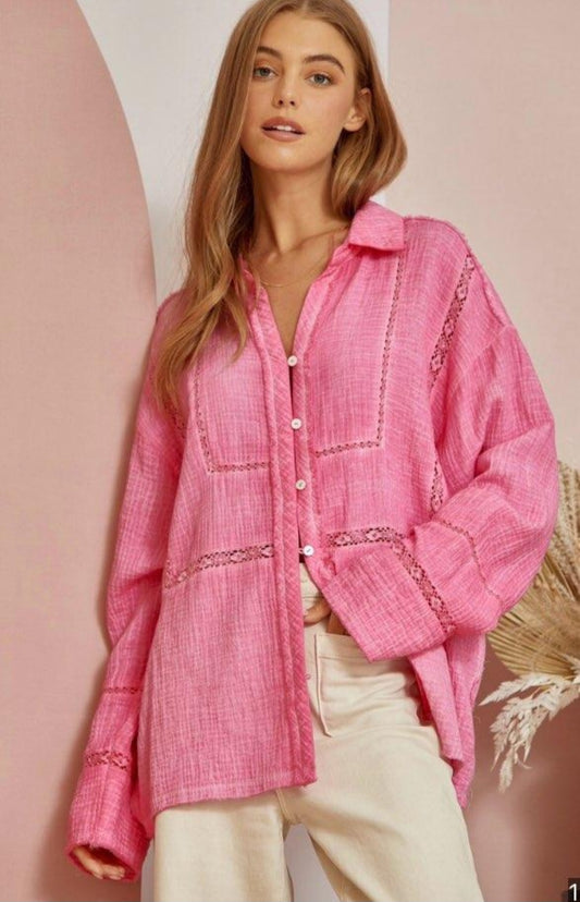 Rachel Tunic in Pink Cotton