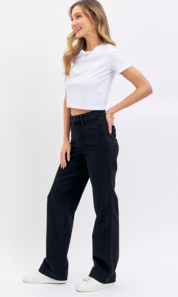 Judy Blue Pocket Perfection Black Straight Leg Jean