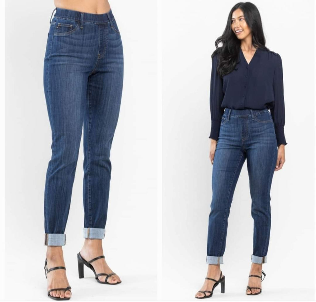 Judy Blue Pull-On Cuffed Slim Jean