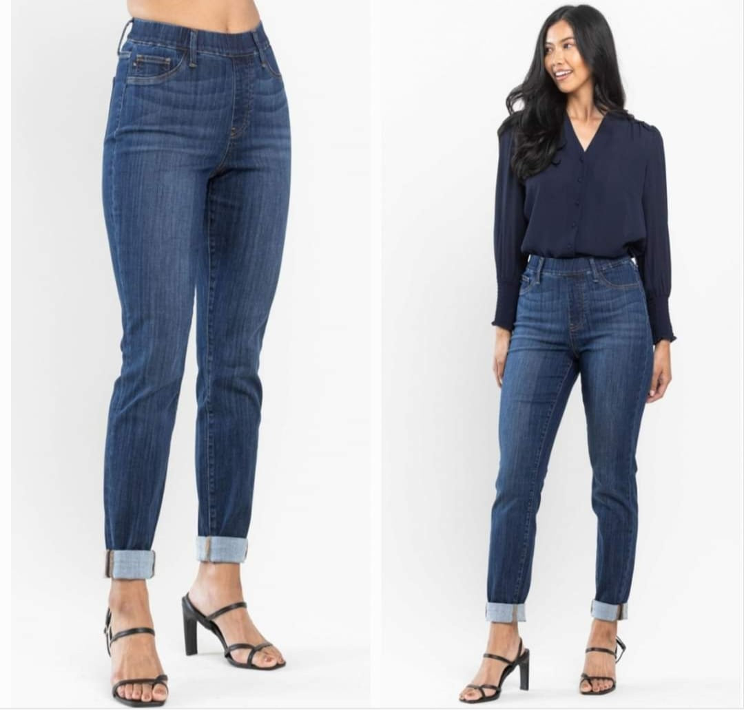 Judy Blue Pull-On Cuffed Slim Jean