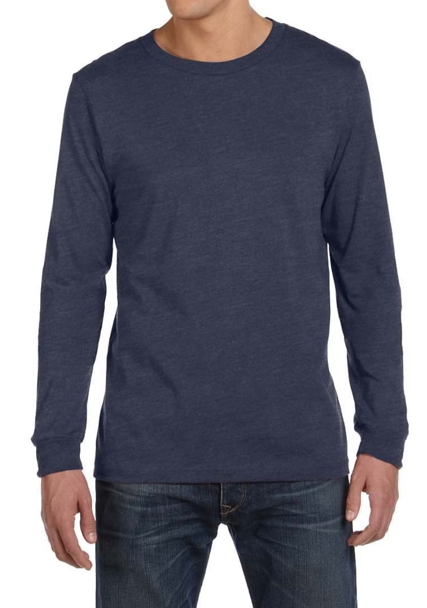 Bella Canvas Blend Long Sleeve Tee Heather Navy