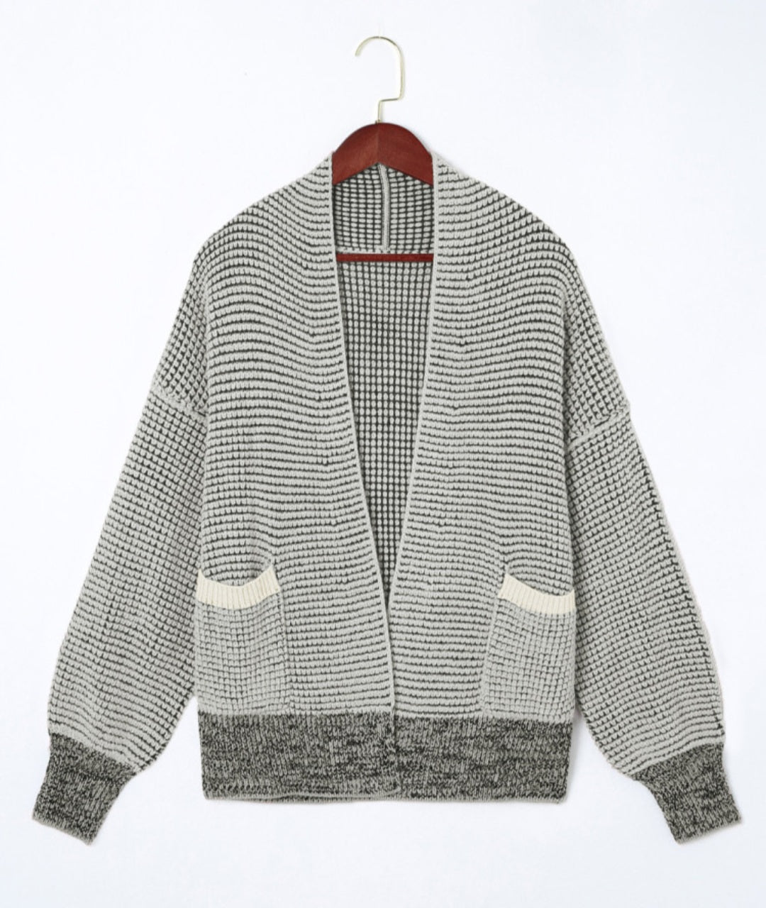 Chunky Honeycomb Cardigan Grey