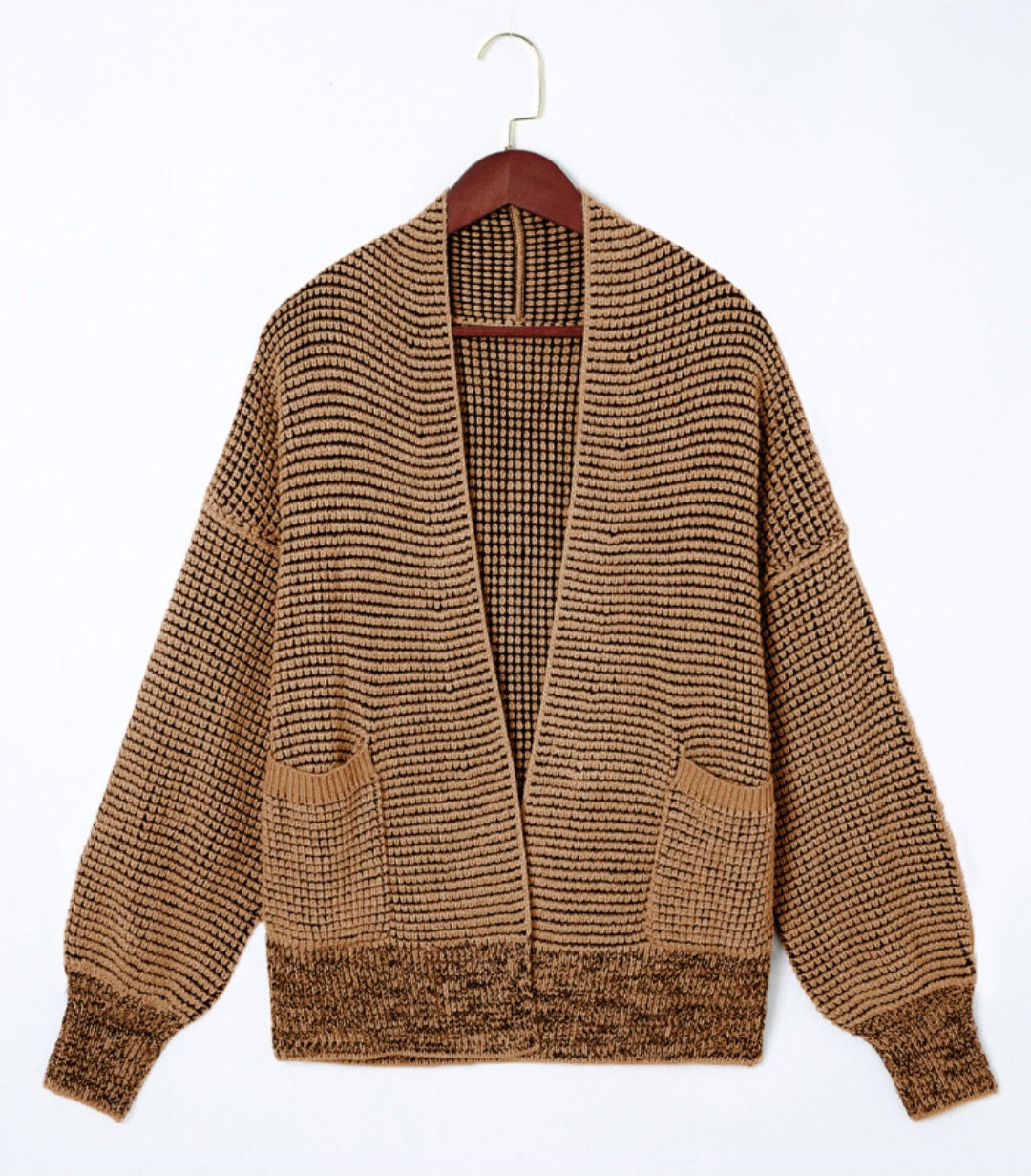 Chunky Honeycomb Cardigan Brown