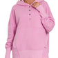 Zenana Half Snap Hooded Pullover Mauve