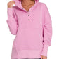 Zenana Half Snap Hooded Pullover Mauve