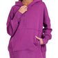 Zenana Half Snap Hooded Pullover Lt Plum