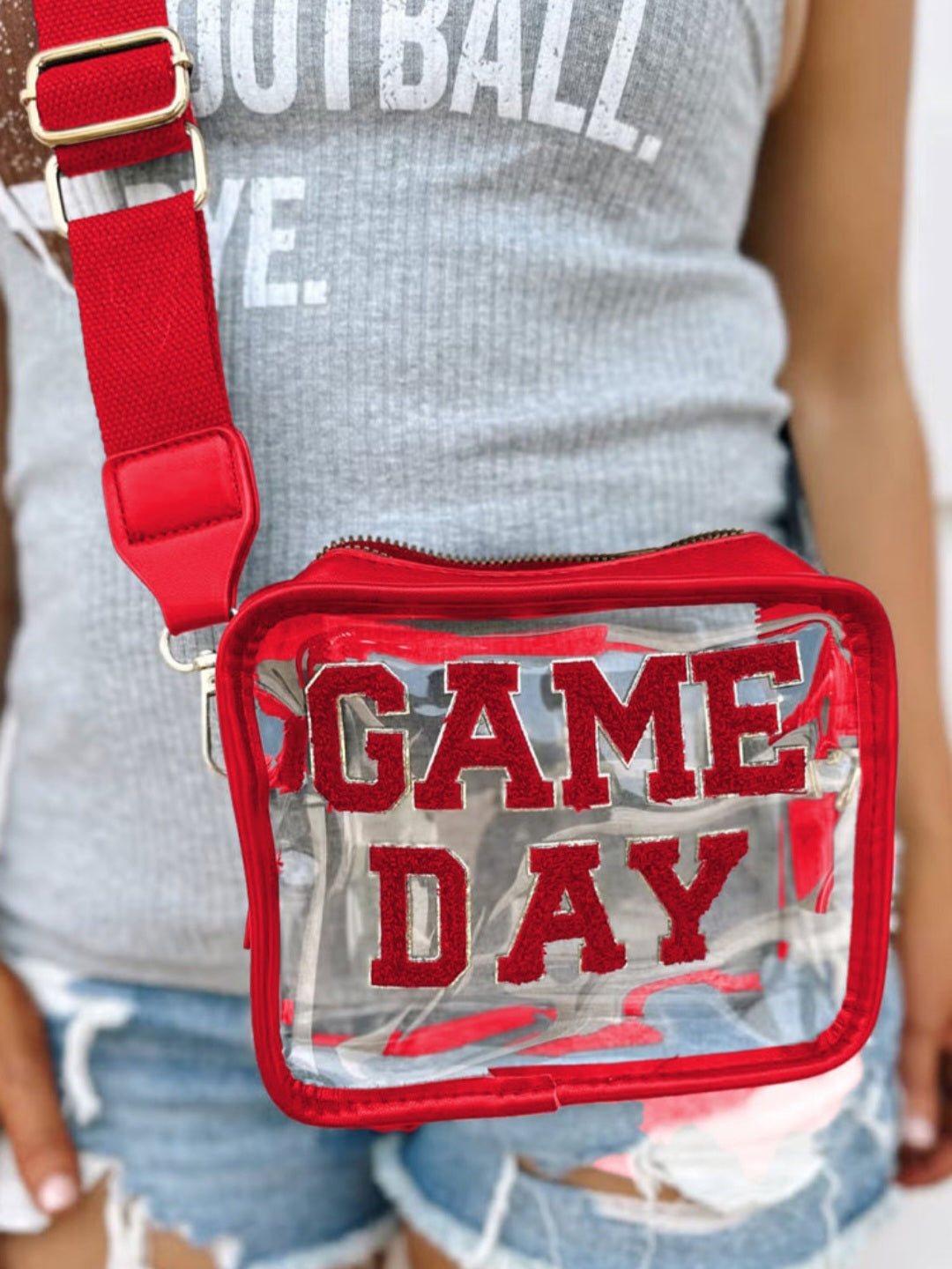 Red GAME DAY Patch Crossbody Bag