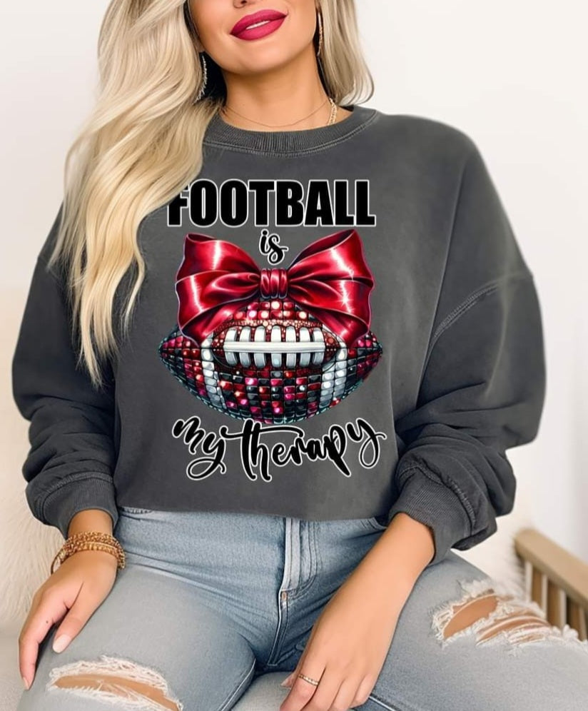 Football is my Therapy Sweatshirt Charcoal