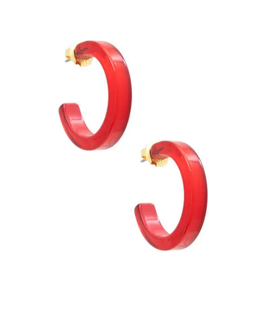 Zenzii Fun Colors Hoop Earrings-Red