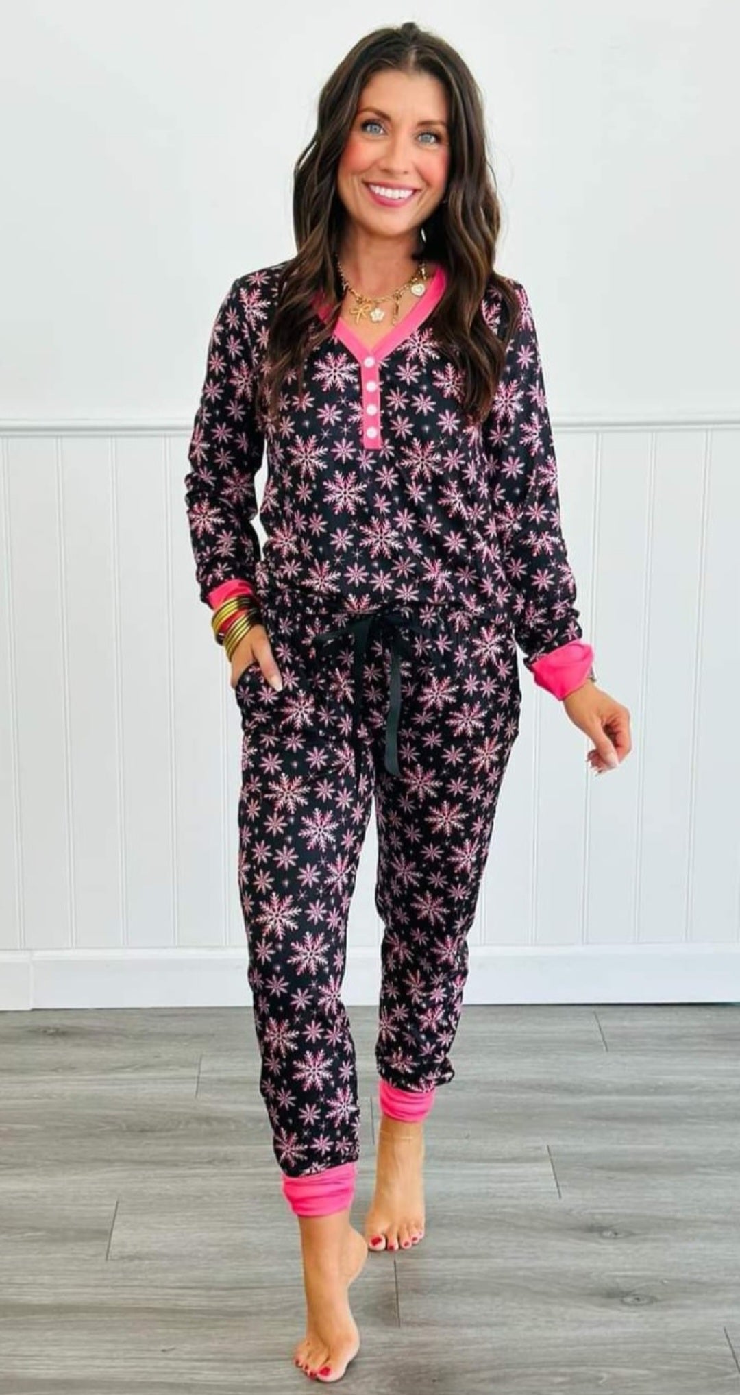 Shirley Long Sleeve Jogger PJ Snowflake