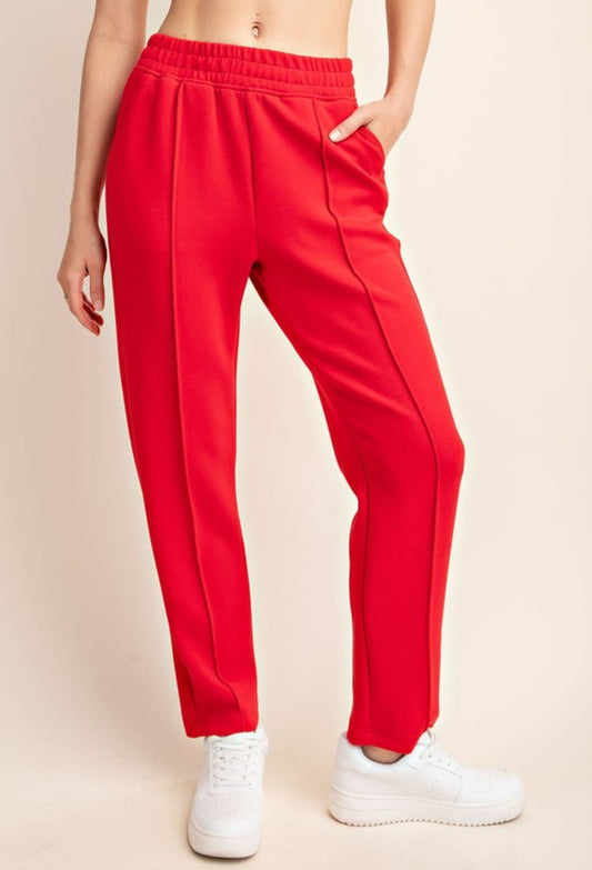 Scuba Modal Pintucked Multi-Purpose Pant RED