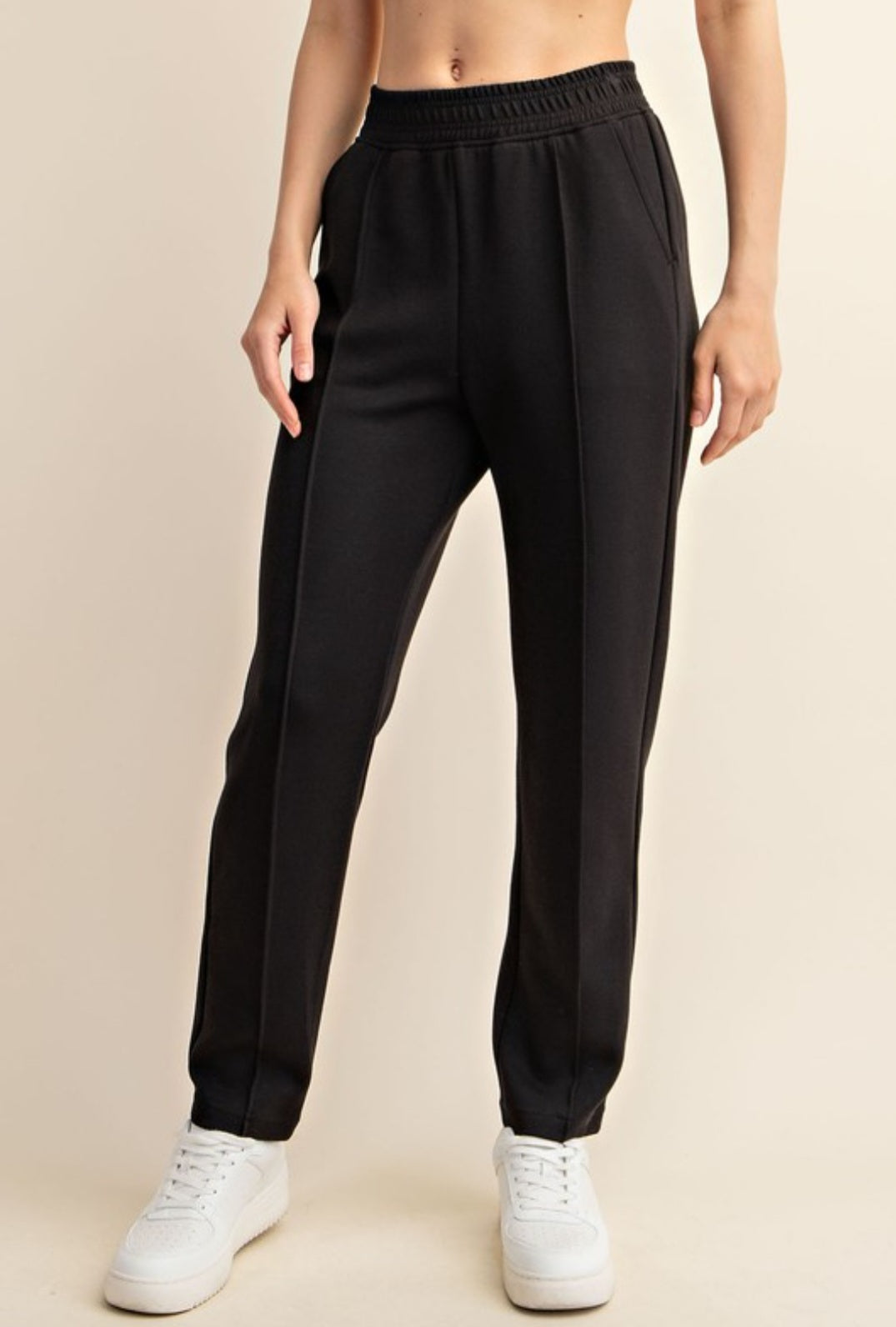 Scuba Modal Pintucked Multi-Purpose Pant BLACK