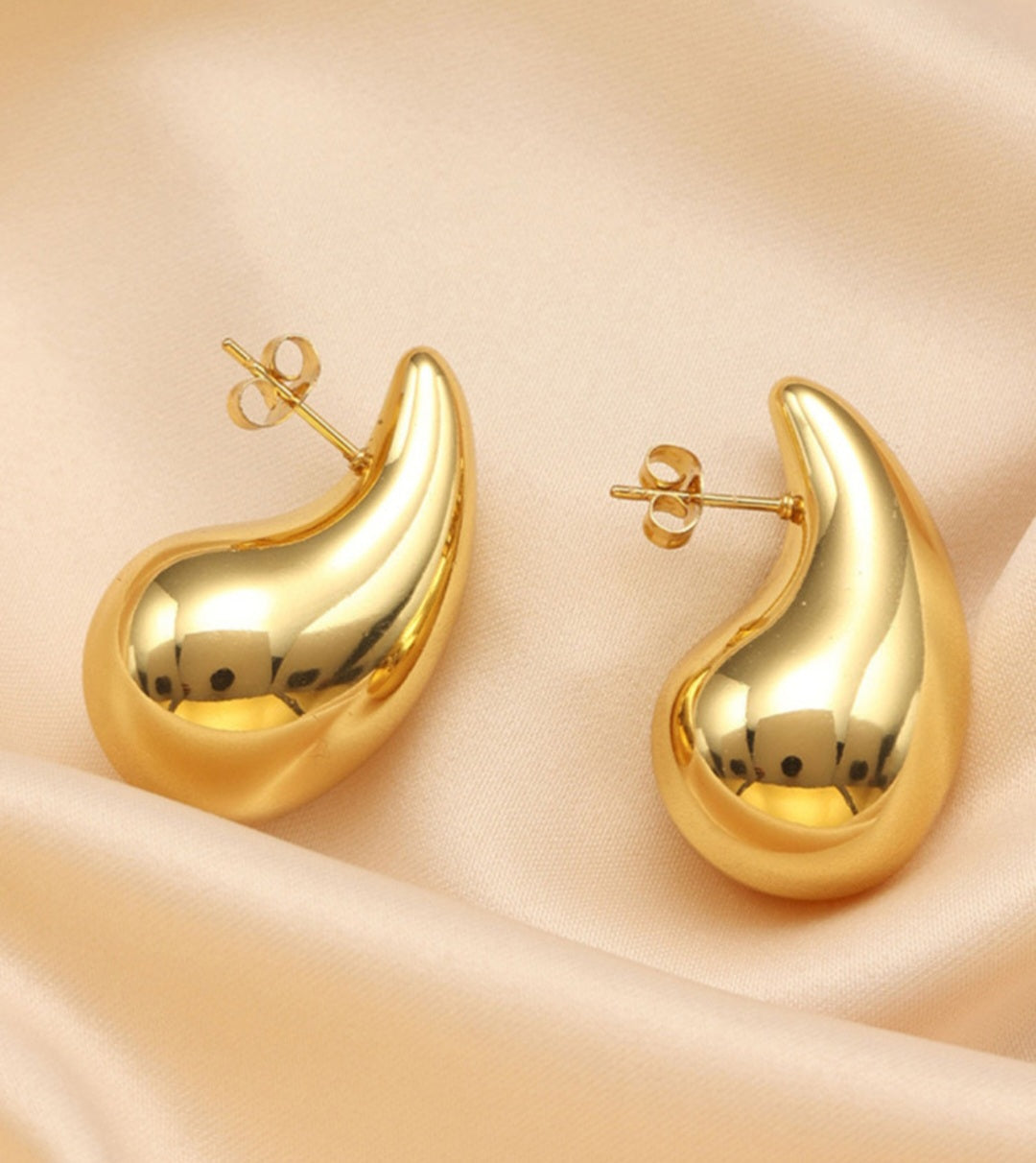 Golden Tear Drop Earrings