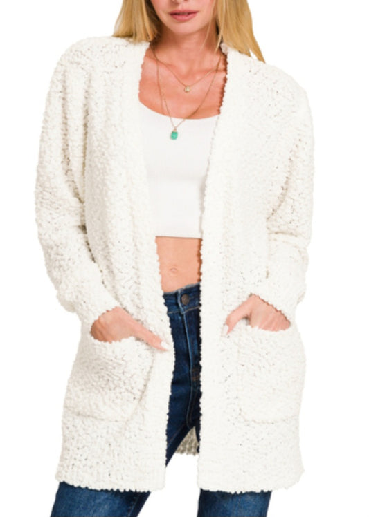 Popcorn Cardigan Ivory