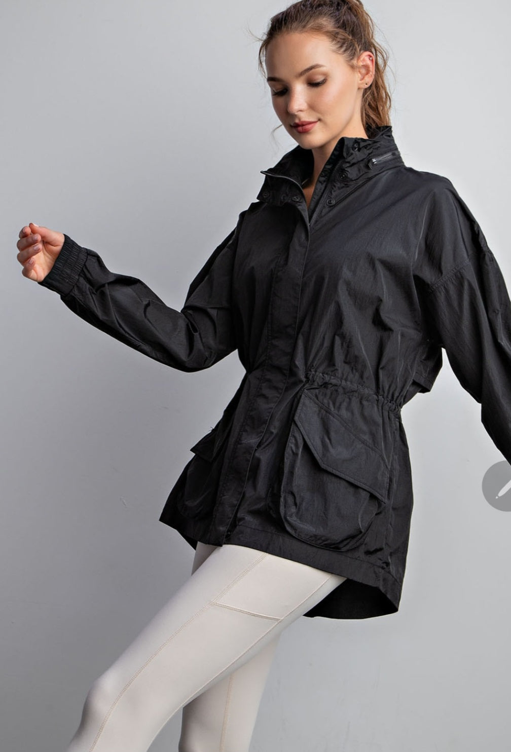 *DOORBUSTER* Rae Mode Parachute Long Sleeve Jacket Black