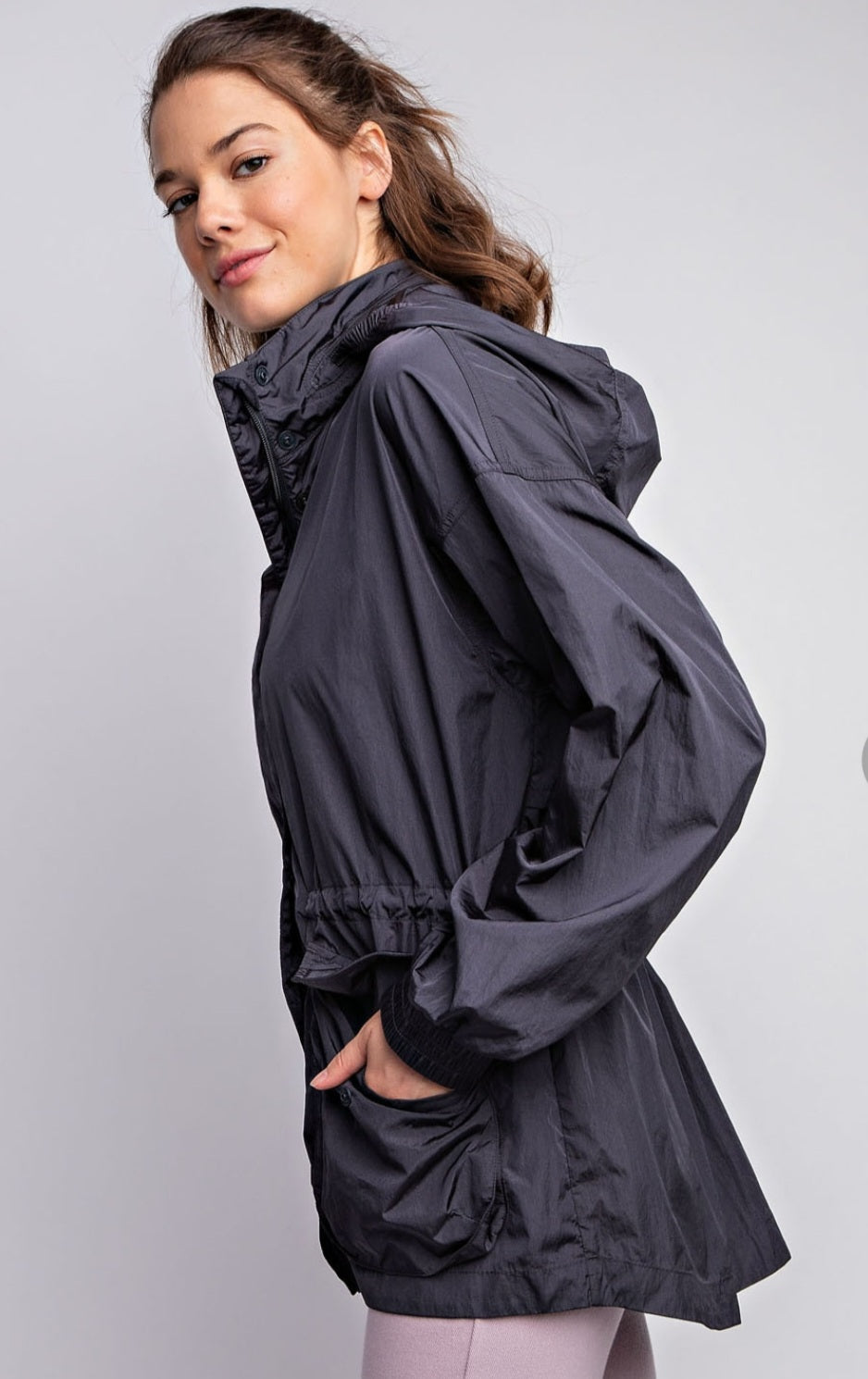 Rae Mode Parachute Long Sleeve Jacket Charcoal