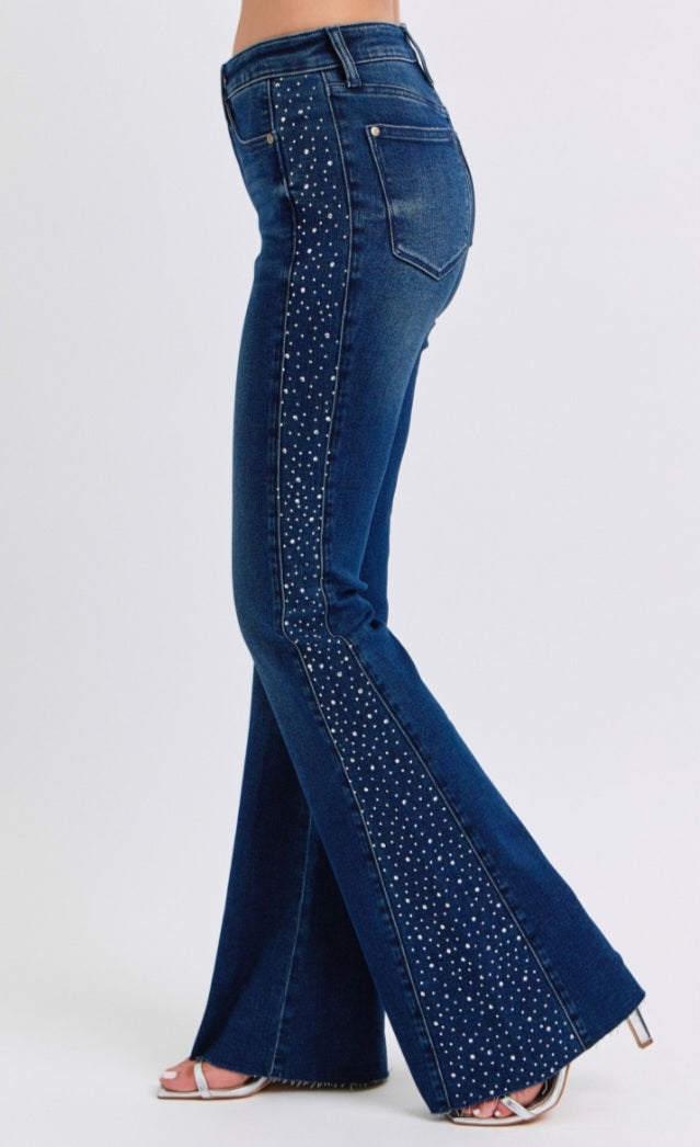 Judy Blue Rhinestone Panel Flare Jean