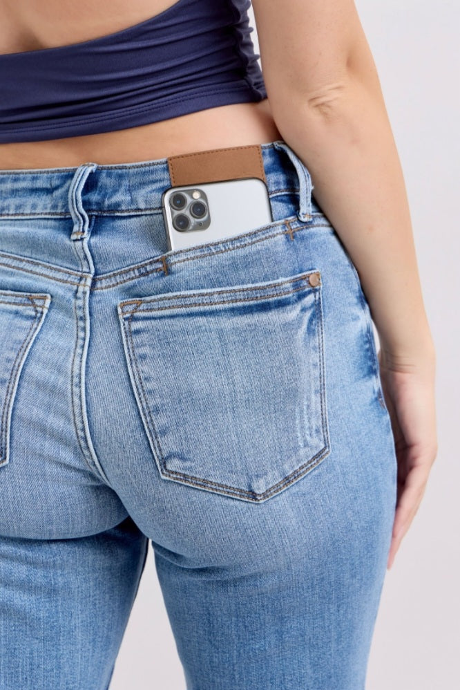 Judy Blue Vintage Wash Midrise Phone Pocket Slim