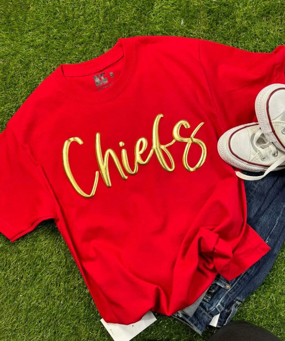 Chiefs Gold Puff Long Sleeve Tee