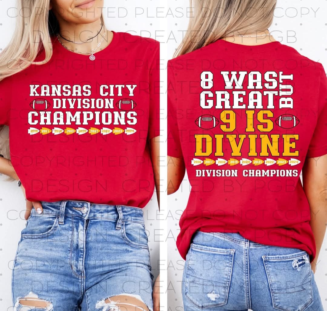 Nine is Divine Front/Back SS Tee Red *PREORDER*