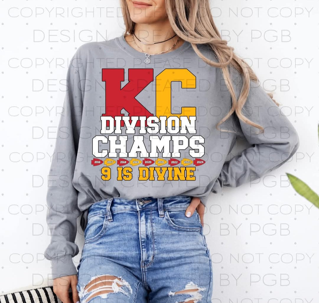 KC Division Champs LS Tee Grey *PREORDER*