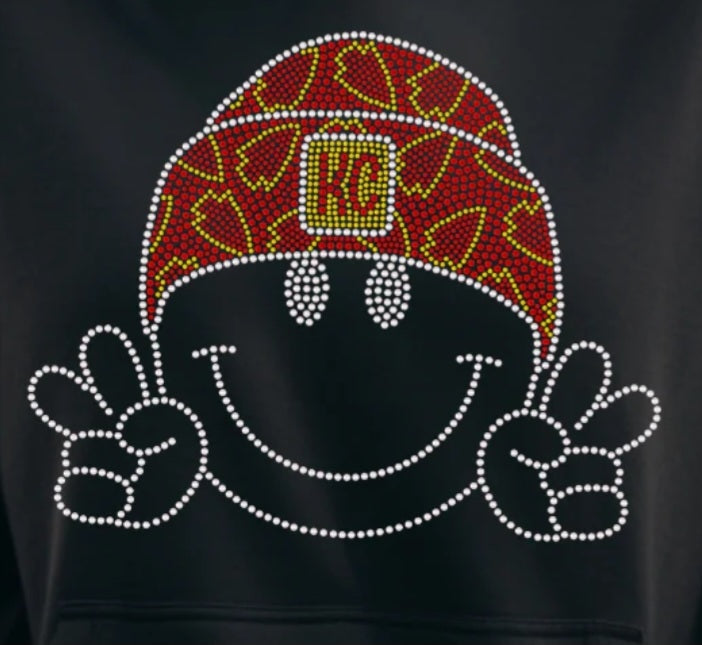 Spangle Smiley Chiefs Sweatshirt Black *PREORDER*